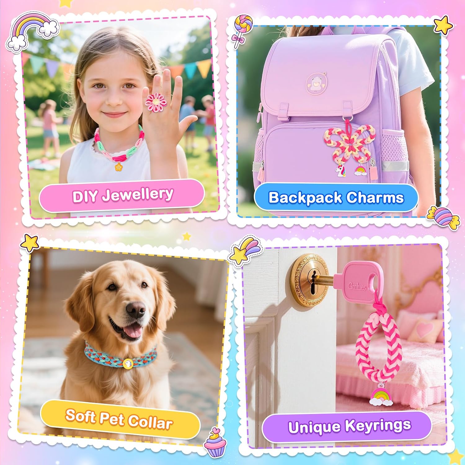 Detalle 2 de Arts and Crafts for Kids: Friendship Bracelet Making Kit for 5–12 Year Old Girls