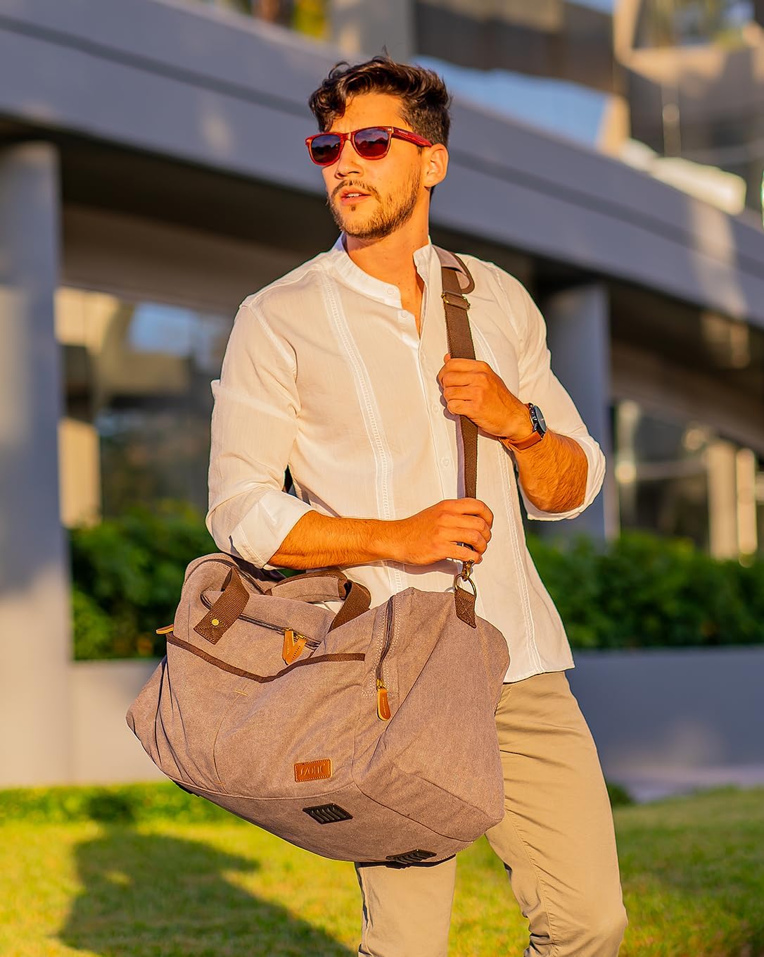 Detalle de S-ZONE 50L Sac de Voyage Unisexe – Weekender robuste et polyvalent (60 × 32 × 34 cm)
