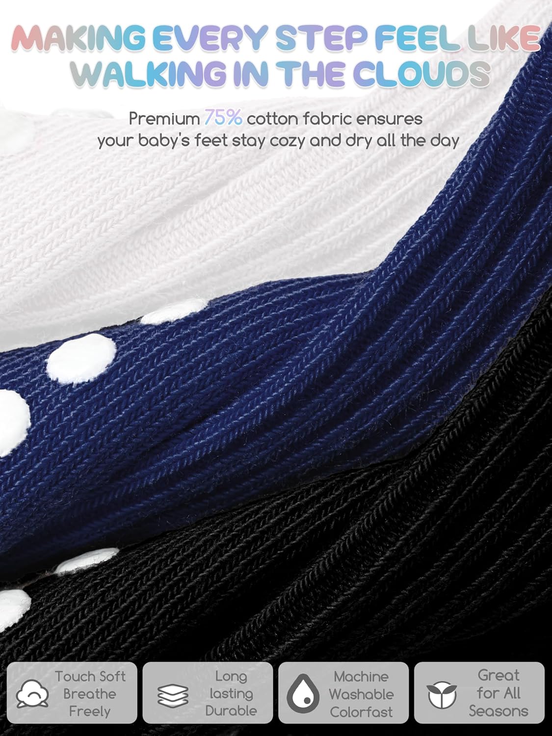 Thumbnail 4 de Aroveea Baby Toddler Girls Socks Grip Ruffle Non Slip – 12 Pack, Cotton Comfort & Safe Traction