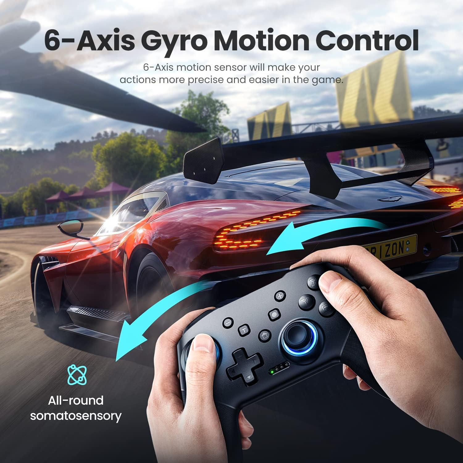 Detalle de VOYEE Switch Pro Controller 1000mAh wireless gamepad