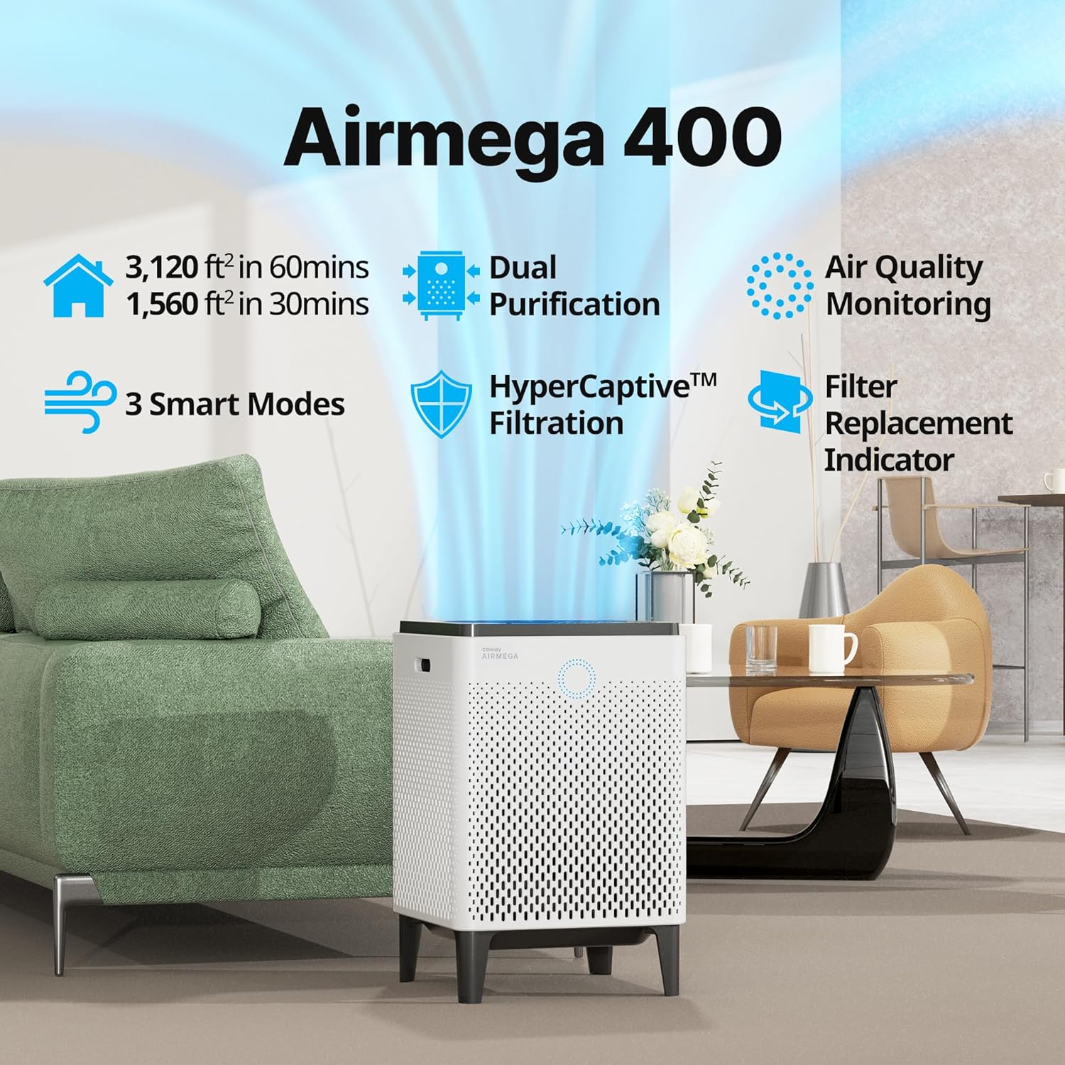 Thumbnail 1 de Coway AP-2015F Airmega 400 HEPA 1,560 sq ft