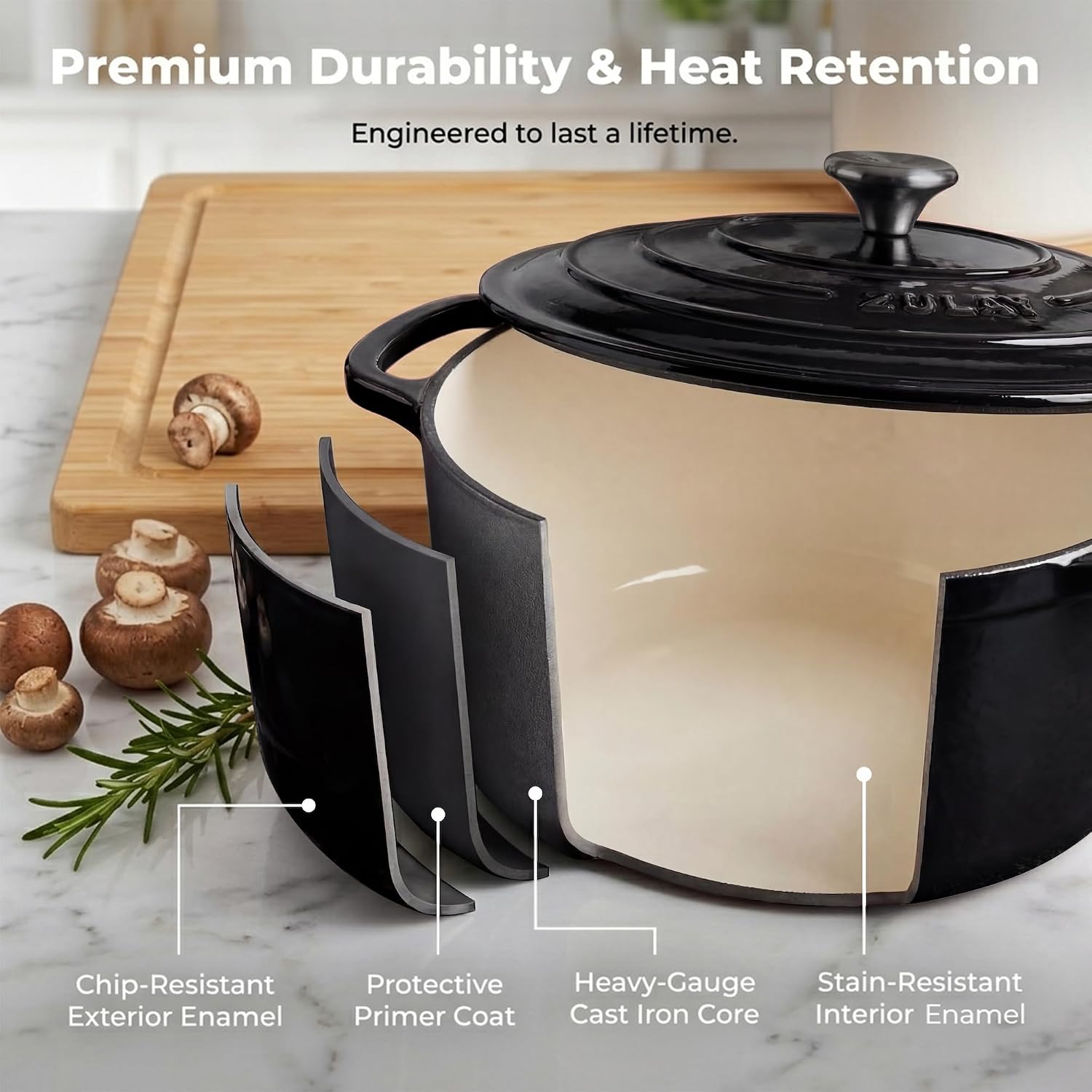 Thumbnail 4 de Zulay Kitchen Dutch Oven 6.4-Quart