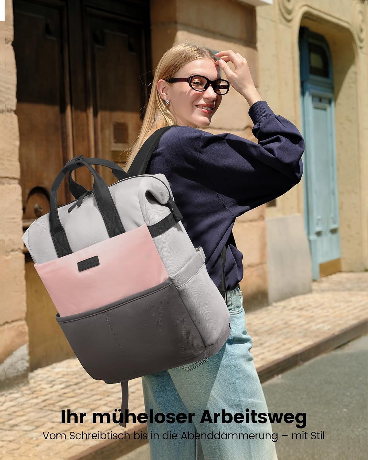 Thumbnail 1 de LOVEVOOK Rucksack Damen Laptop 15,6 Zoll – Wasserdicht, großer Öffnungswinkel und viel Platz für Schule, Uni und Beruf