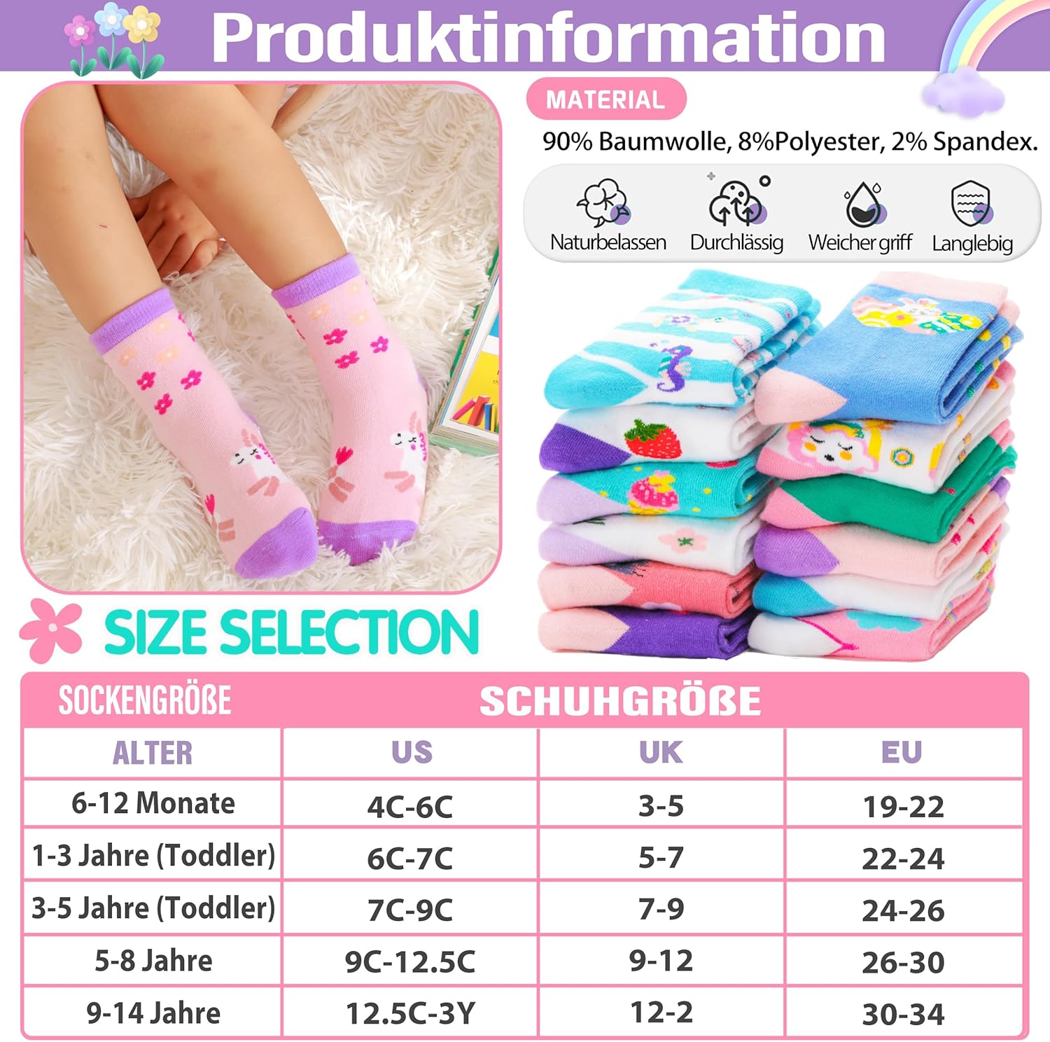 Thumbnail 4 de Welwoos Stoppersocken Kinder 12 Paare