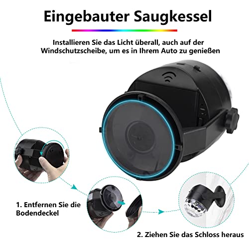 Detalle de CATPOWER Fernbedienung Party-Licht mit Klangaktivierung – tragbar, USB oder Batterien, RGB-Disco-Kugel & Stroboskop