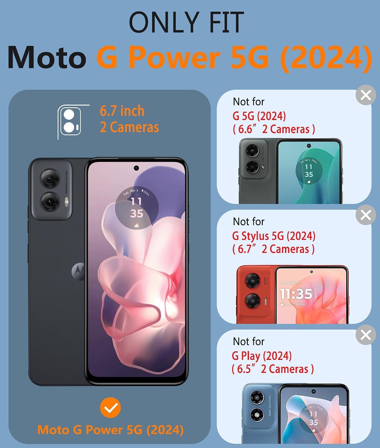Detalle 2 de FNTCASE Moto G Power 2024 Rugged Case 6.7 inch