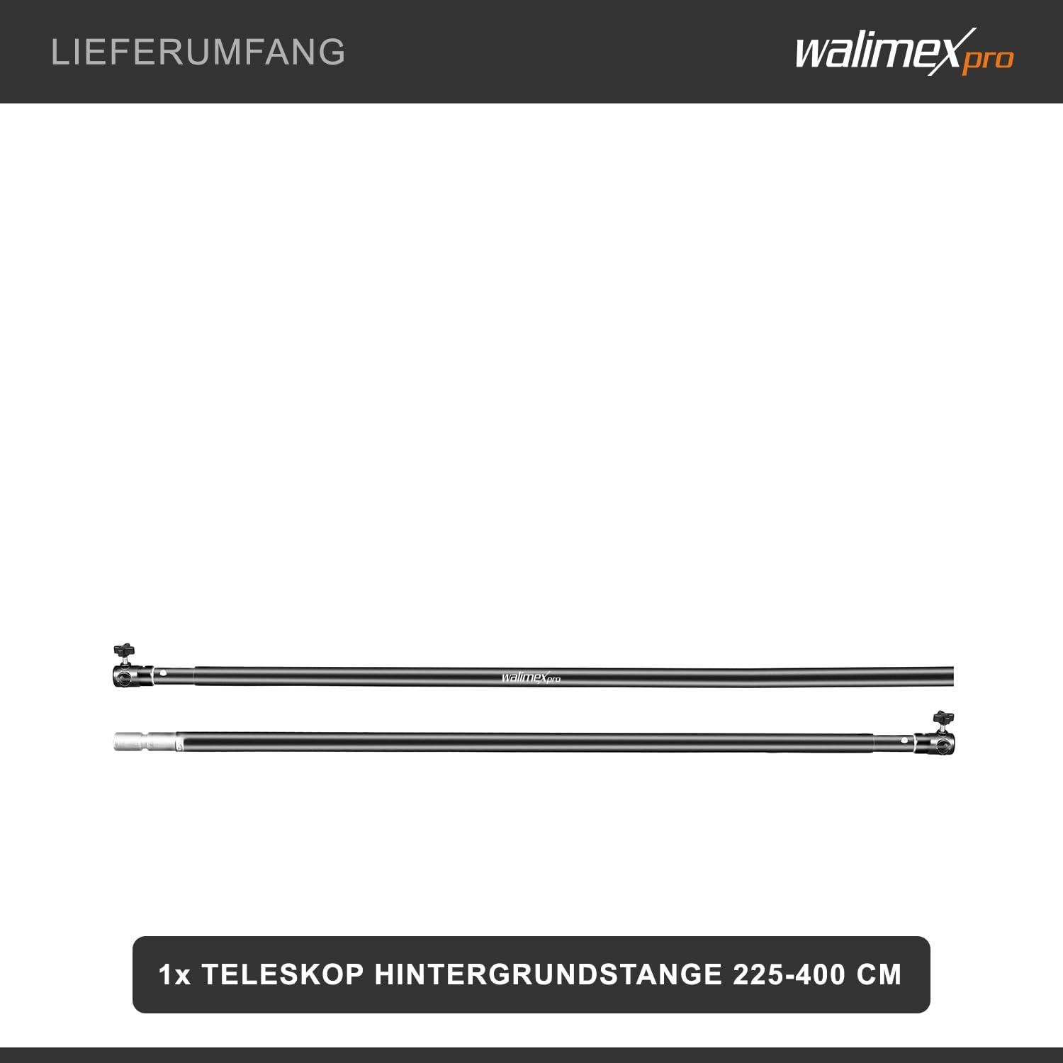 Thumbnail 4 de Walimex télescope 16336 : tige de fond télescopique (225 à 400 cm)
