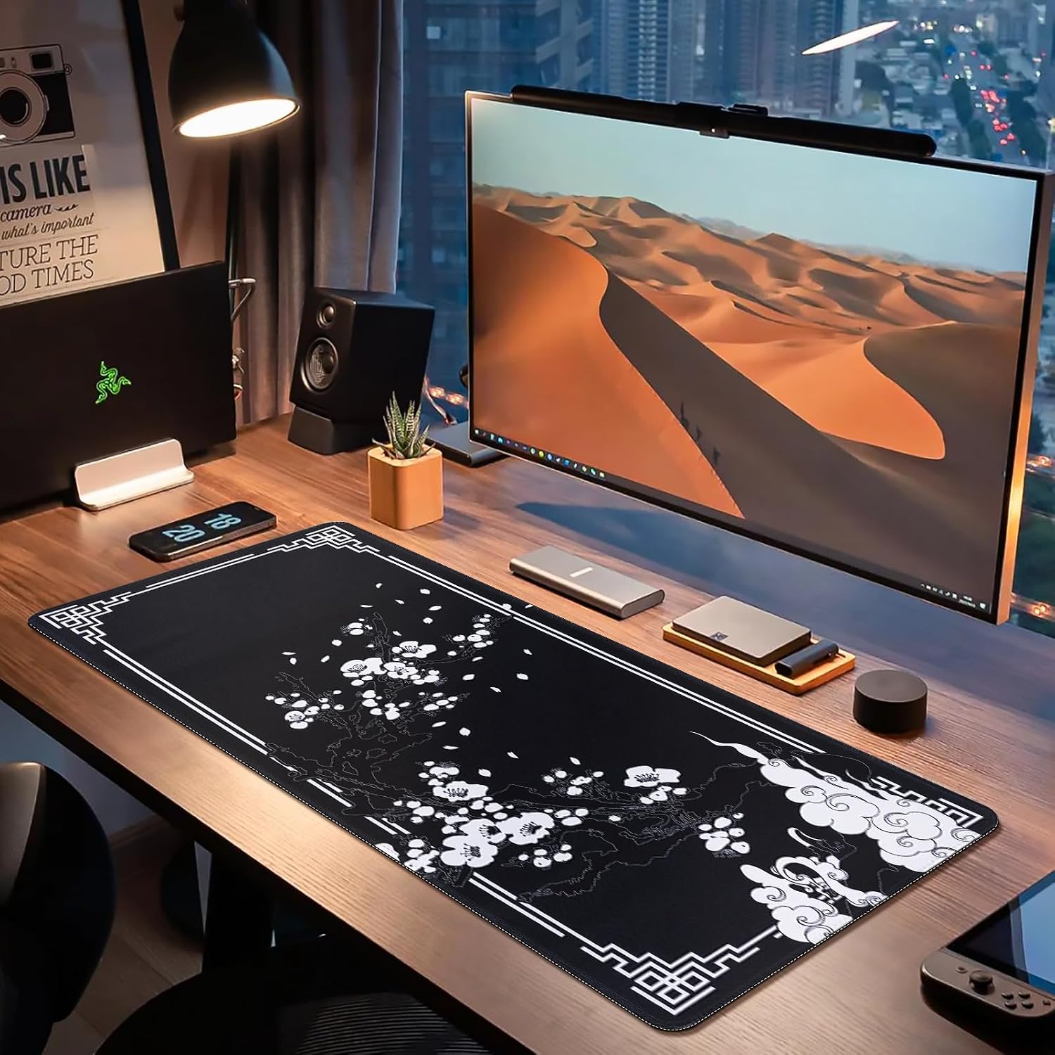 Detalle de DESERO Large Gaming Mouse Pad (800 x 300 x 3 mm) – XL Extended Desk Mat