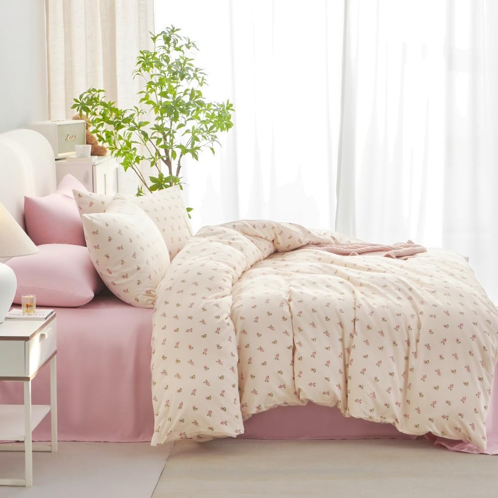 Detalle 2 de Michorinee Housse de Couette 200x200 Rose Fleurie