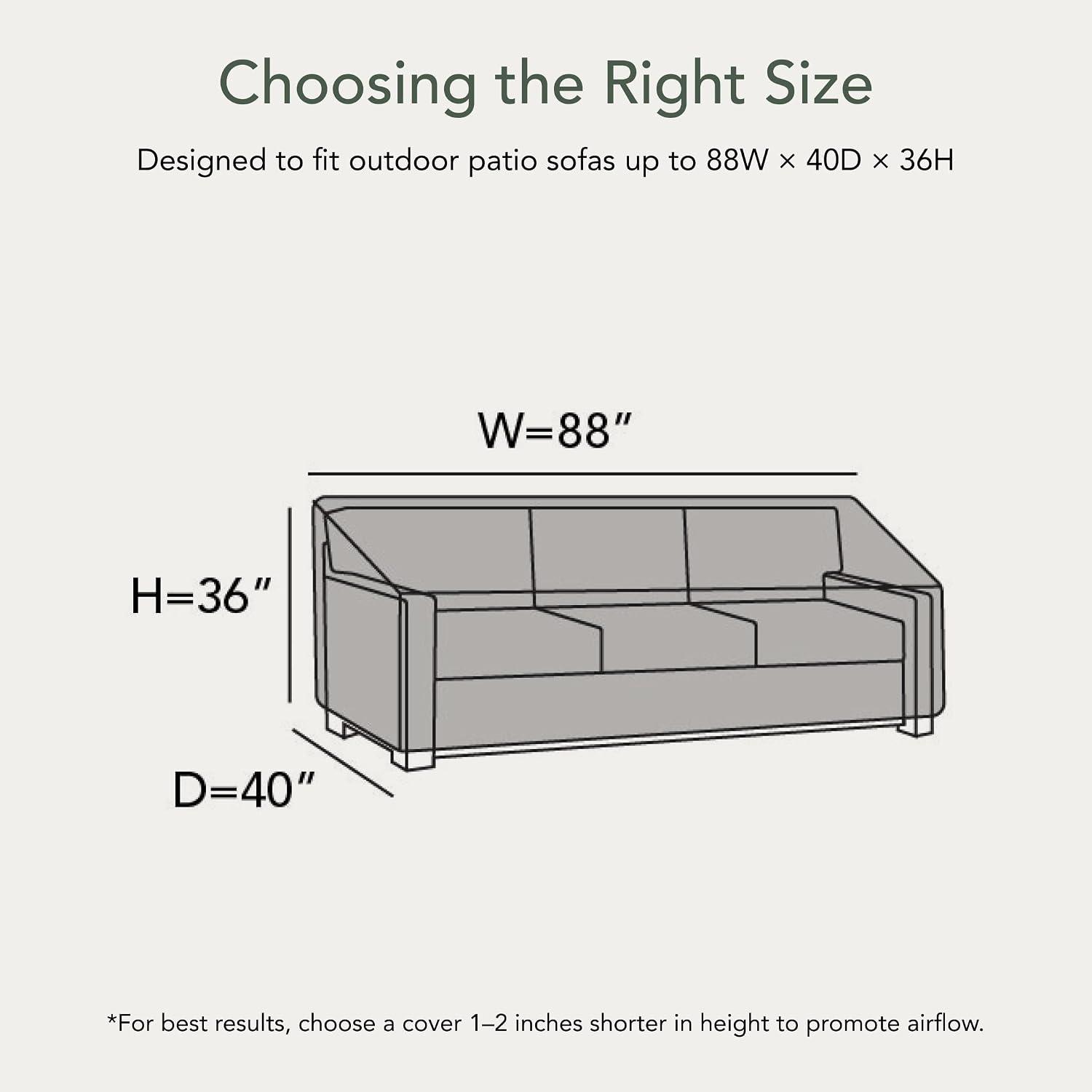 Thumbnail 1 de Covermates Classic Outdoor Patio Sofa Cover — Heavy-Duty 12-Gauge Vinyl, 88W x 40D x 36H, Green