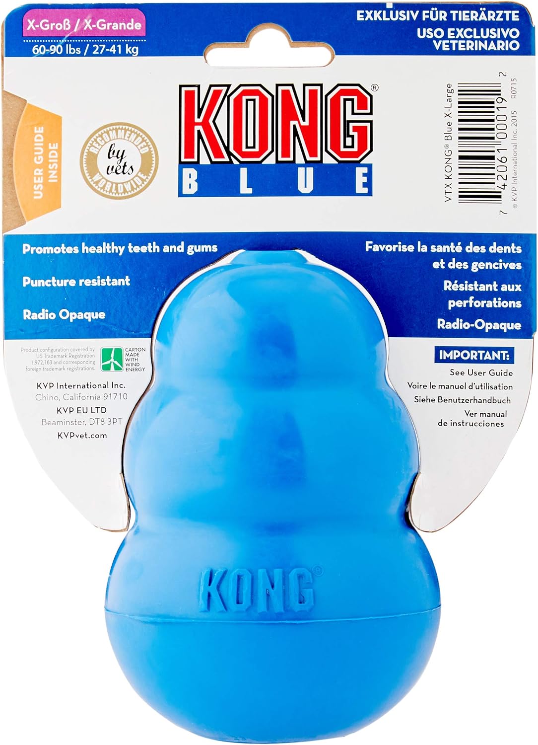 Detalle 2 de KONG License KC840 20, niebieska gumowa zabawka do aportowania XL