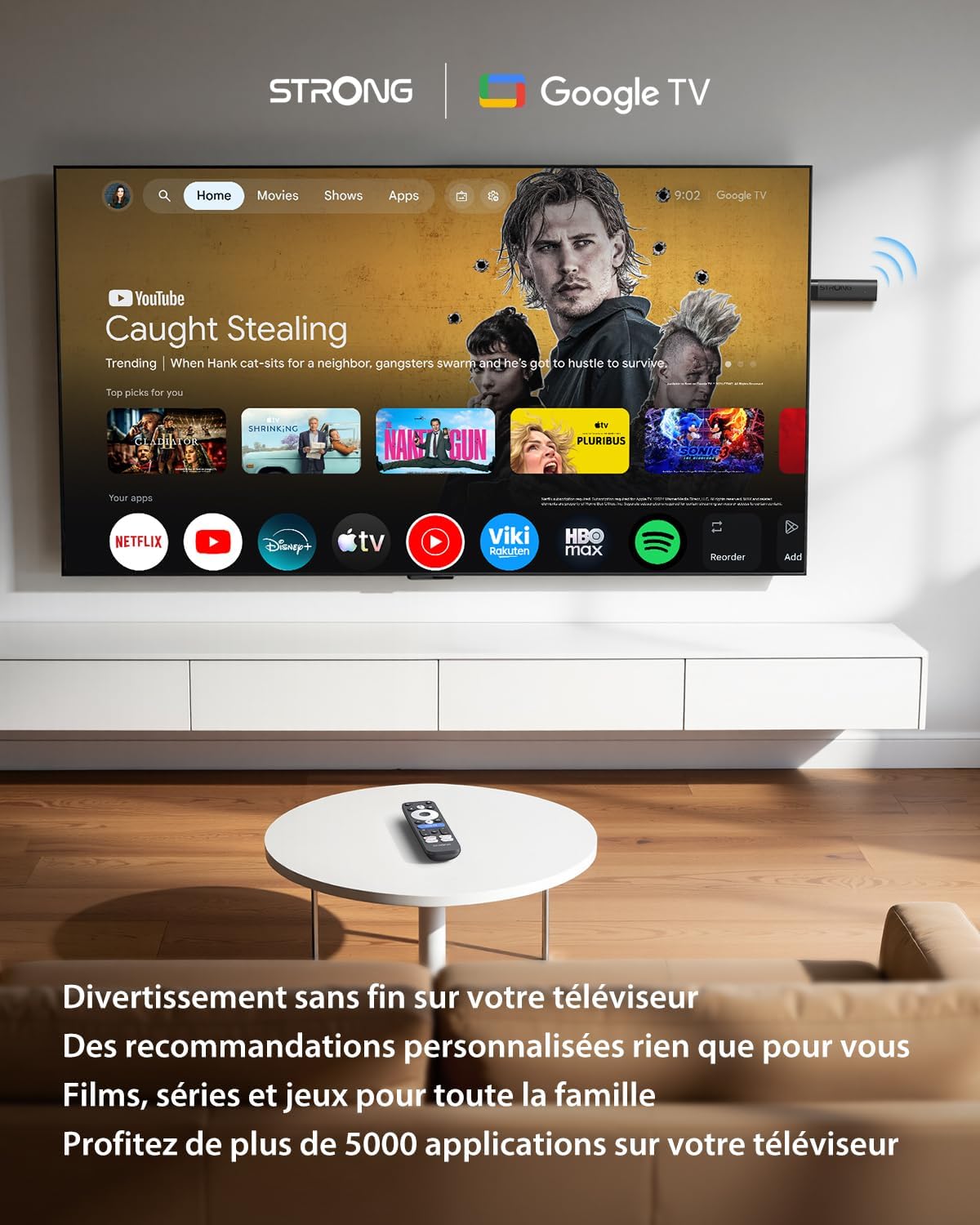 Thumbnail 1 de STRONG Leap-Nova-X TV Stick (Android 14) – 2 Go RAM, 32 Go ROM, 4K HDR, Wi‑Fi 6 et contrôle vocal