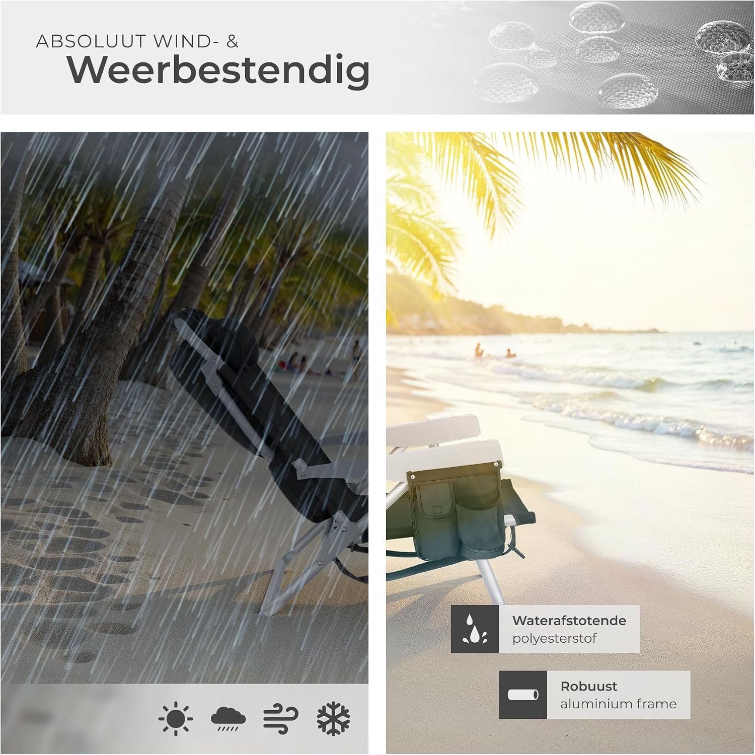Thumbnail 6 de tectake Coral 406262 strandstoelen set van 2, verstelbare rugleuning