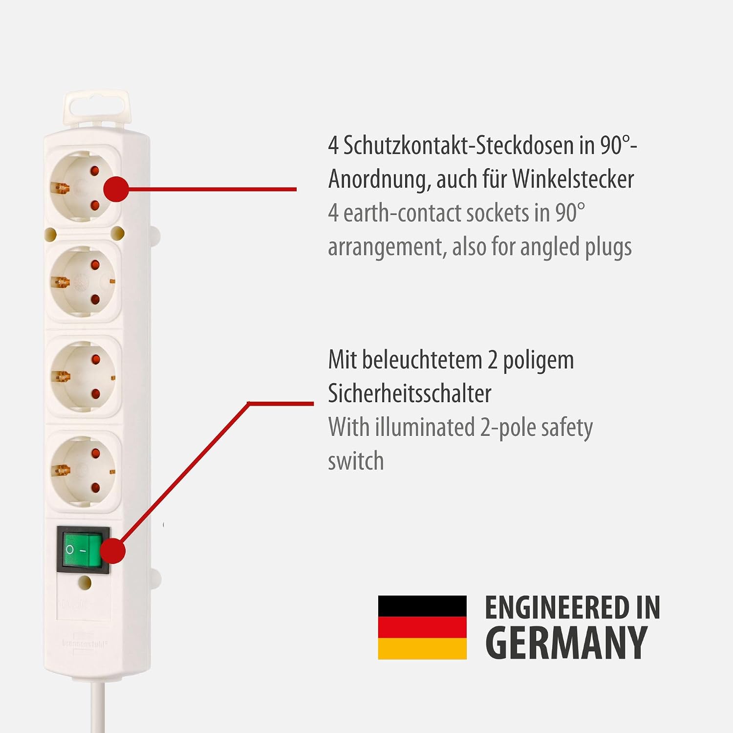 Detalle 2 de Brennenstuhl Multiprise 4 voies Comfort-Line Plus