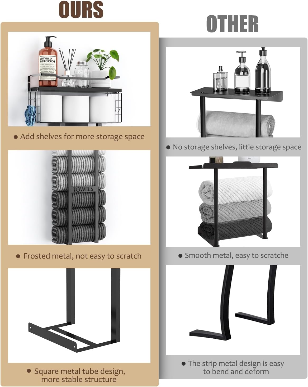 Thumbnail 3 de Aetyord 31-inch wall towel rack with shelf