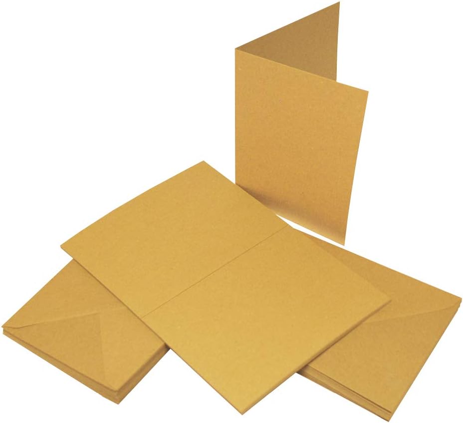 Handwerk UK 2049 C6 Kraft Karte und Umschlag (50er Pack) – braun
