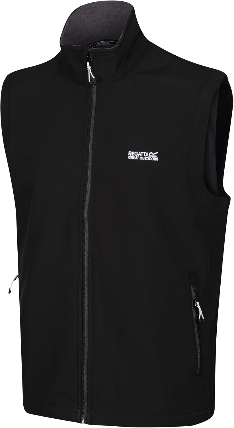 Detalle de Regatta Bradwell III – męska kamizelka softshell z DWR i kieszeniami na zamek