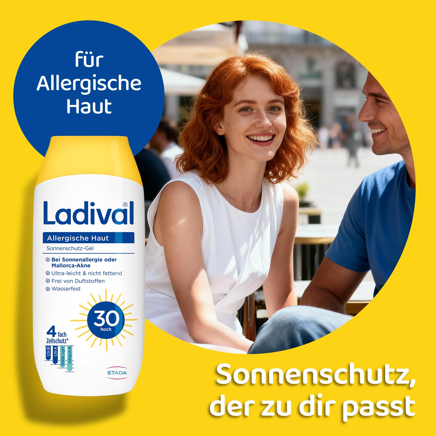 Detalle de Ladival Sonnenschutz Gel LSF30 für allergische Haut (200 ml) – wasserfestes Gel bei Sonnenallergie