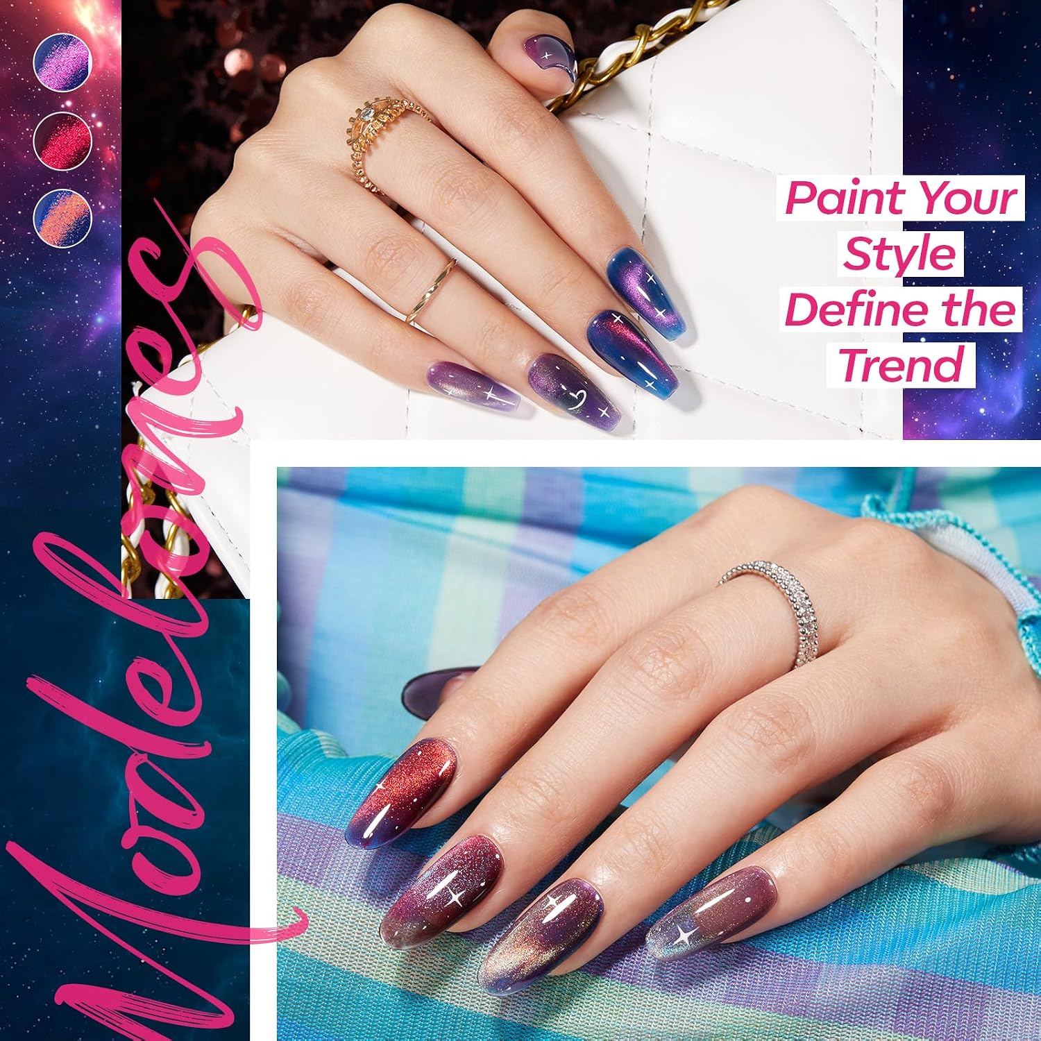 Detalle de Modelones Cat Eye Gel Nail Polish Set, 6 colors
