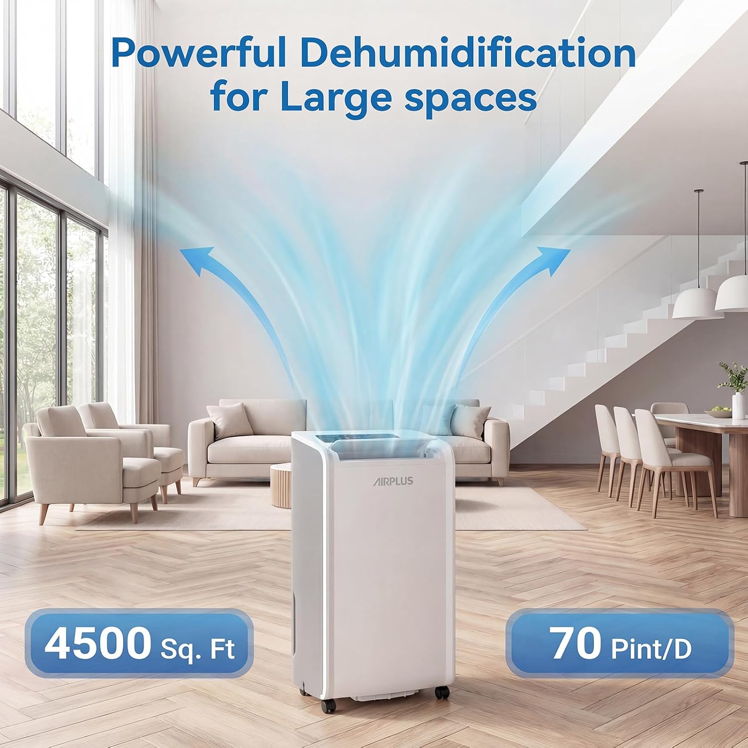 Detalle 2 de AIRPLUS AP20-1905EE 70-pint dehumidifier with drain hose, 4,500 sq. ft.
