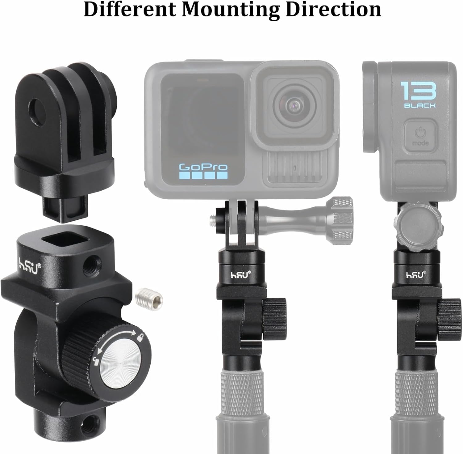 Detalle de HSU Tripod Mount Adapter 180° for GoPro