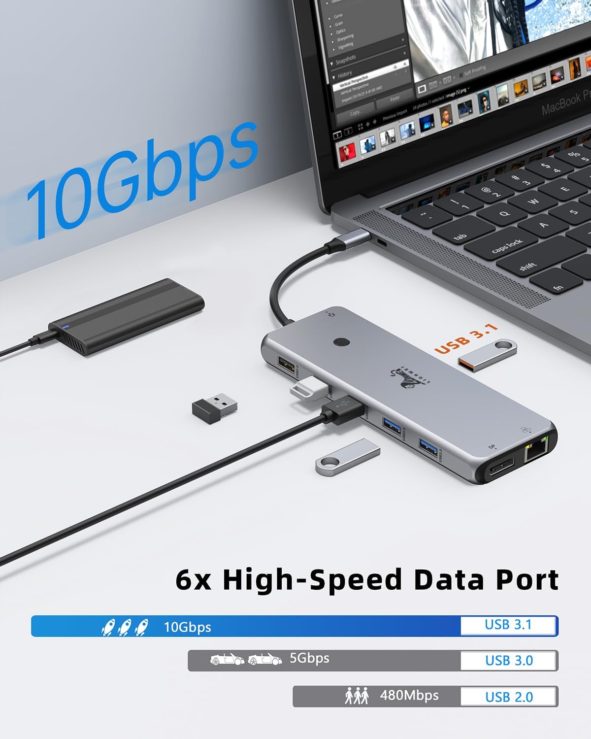 Thumbnail 5 de LIONWEI 13-in-1 USB C Docking Station 1GbE 🖥