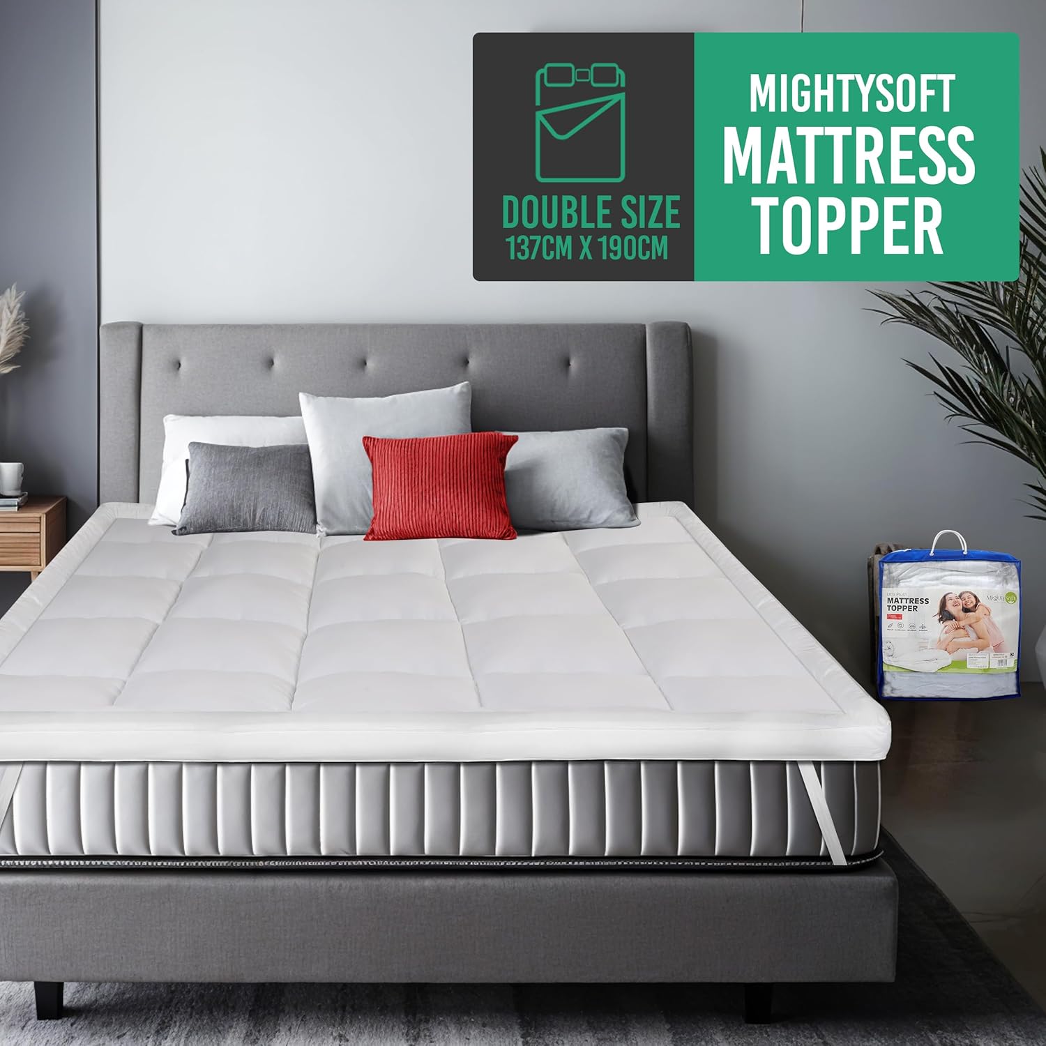 Detalle 2 de MightySoft Mattress Topper Double Bed 10cm