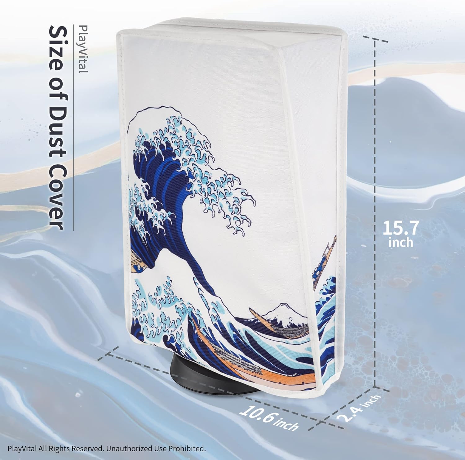 Thumbnail 5 de PlayVital Dust Cover for PS5 (The Great Wave) – Waterproof, Scratch-Resistant Sleeve