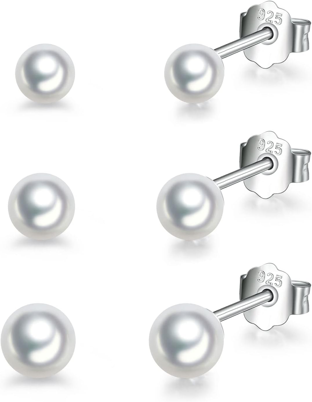 Thumbnail 6 de HUABOLA CALYN Silber Ohrstecker 3 mm