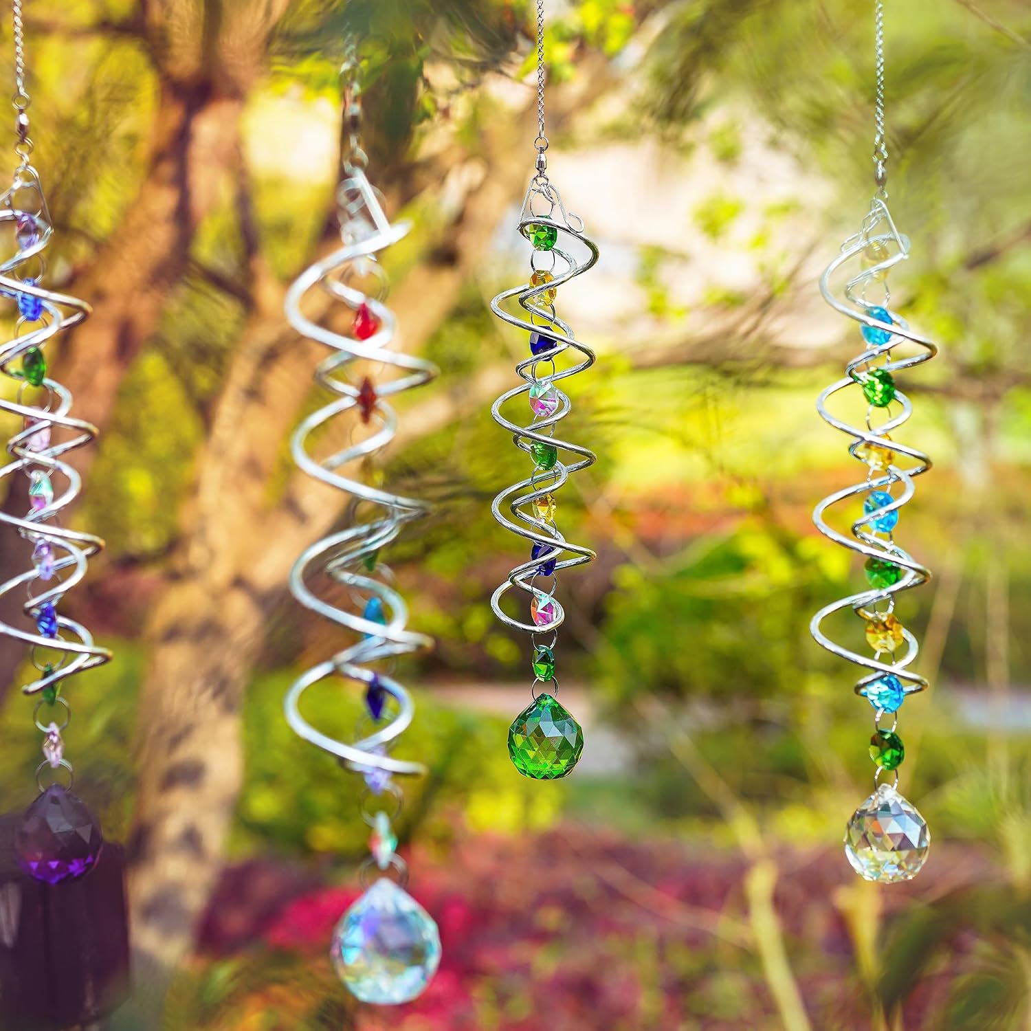 Thumbnail 4 de H&D HYALINE & DORA 5 Pack crystal sun catchers wind spinners for windows, gardens and indoor décor