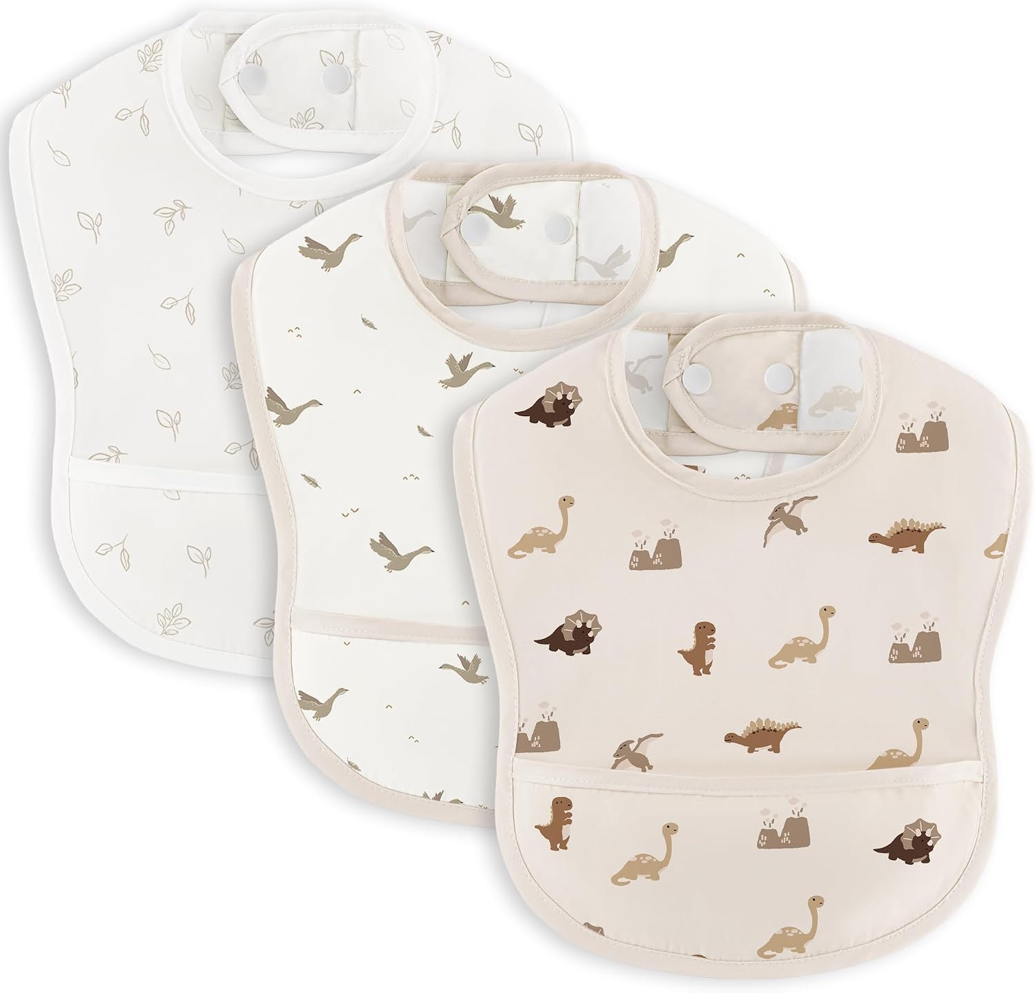 Detalle de Susurration Baby-Lätzchen wasserdicht mit Auffangschale – 3er-Set für Jungen und Mädchen