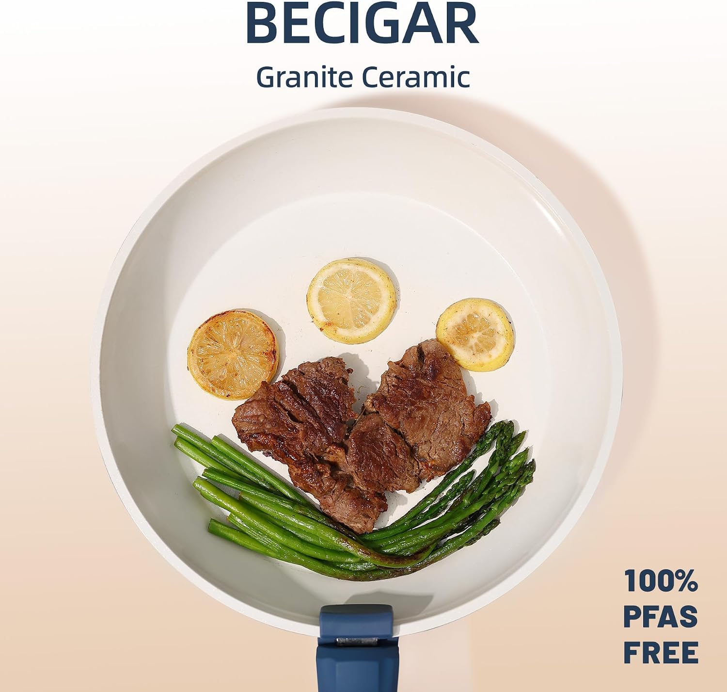 Thumbnail 6 de BECIGAR 8-Piece Ceramic Nonstick Cookware Set with Detachable Handle (Induction & Oven Safe)