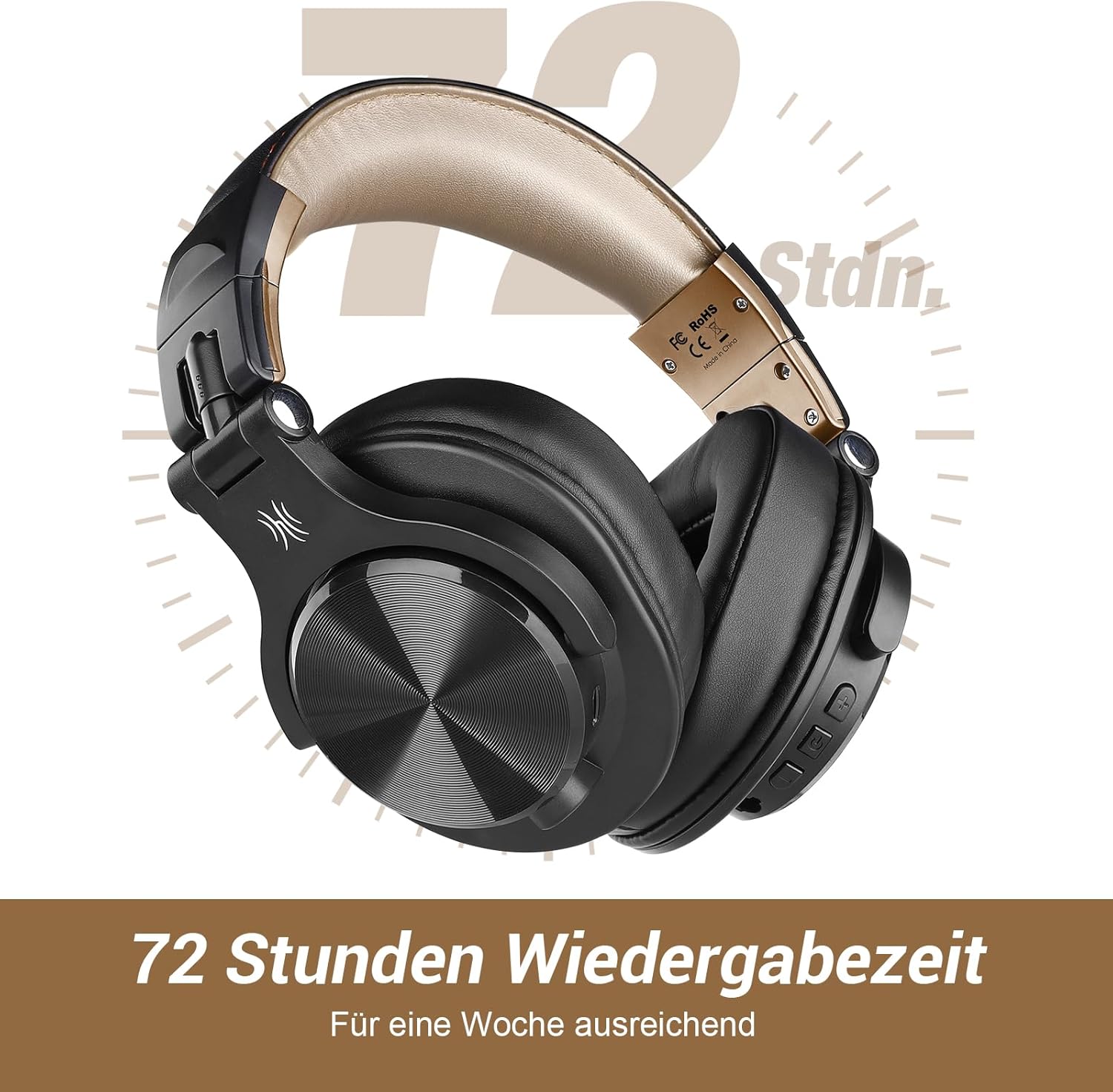 Detalle de OneOdio A70 Fusion Bluetooth Kopfhörer Over Ear Gold