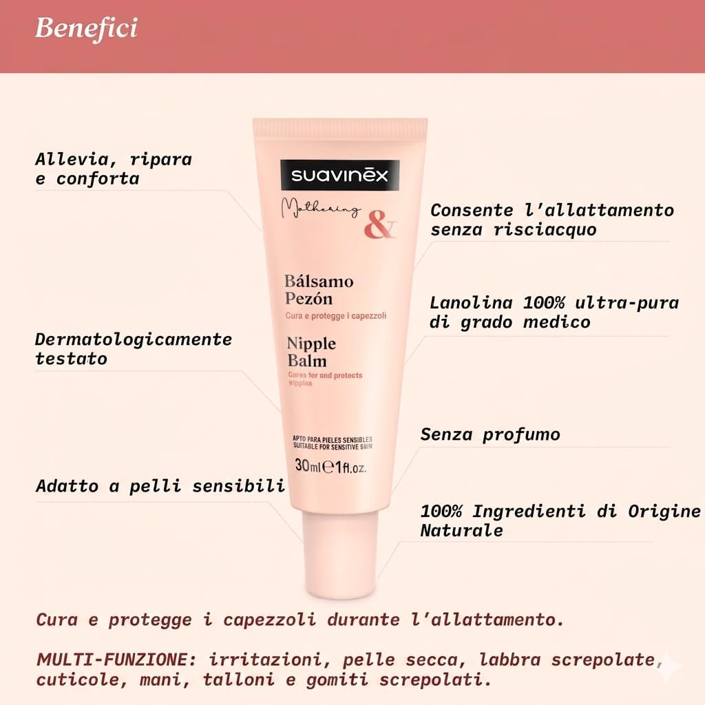 Thumbnail 5 de Suavinex Crema Capezzolo: Balsamo Allattamento con Lanolina Ultra Pura, 30 ml