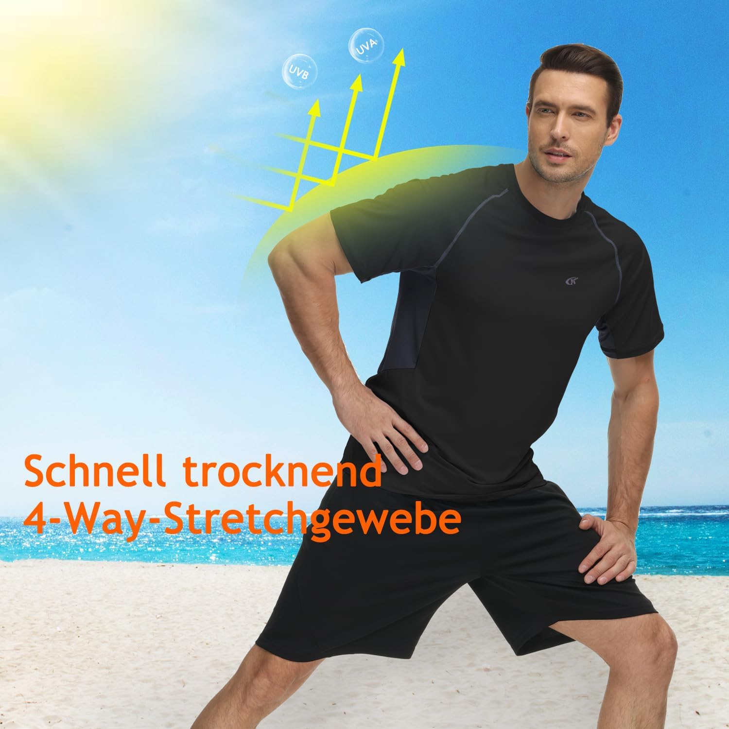 Thumbnail 3 de Huayuzh Herren UV-Shirt Rashguard (Schnelltrocknend, 4-Wege-Stretch) für Schwimmen, Surfen & Outdoor
