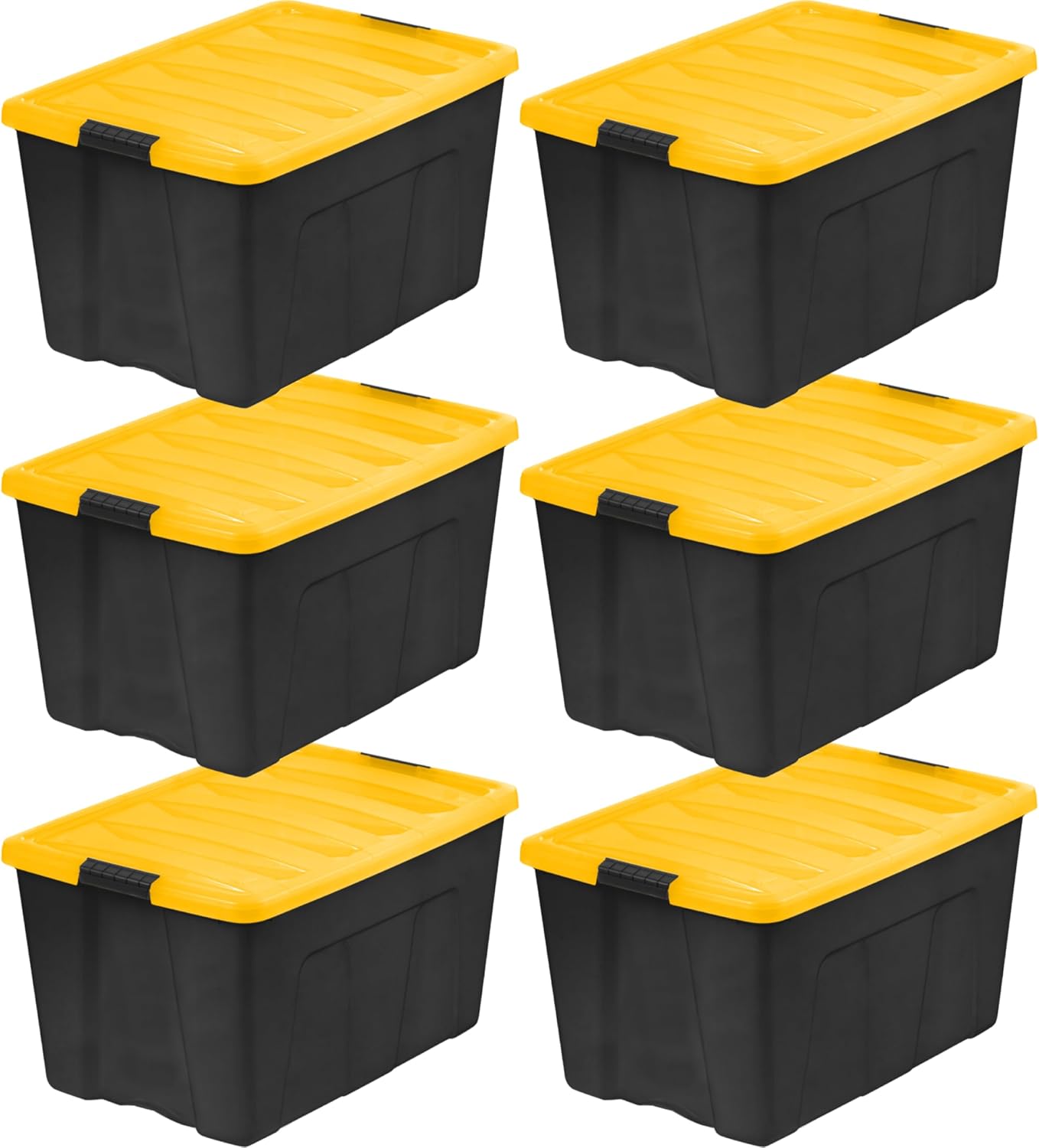 Detalle de IRIS USA 72 Qt Stackable Plastic Storage Bins with Lids (6 Pack) – BPA-Free, Made in USA
