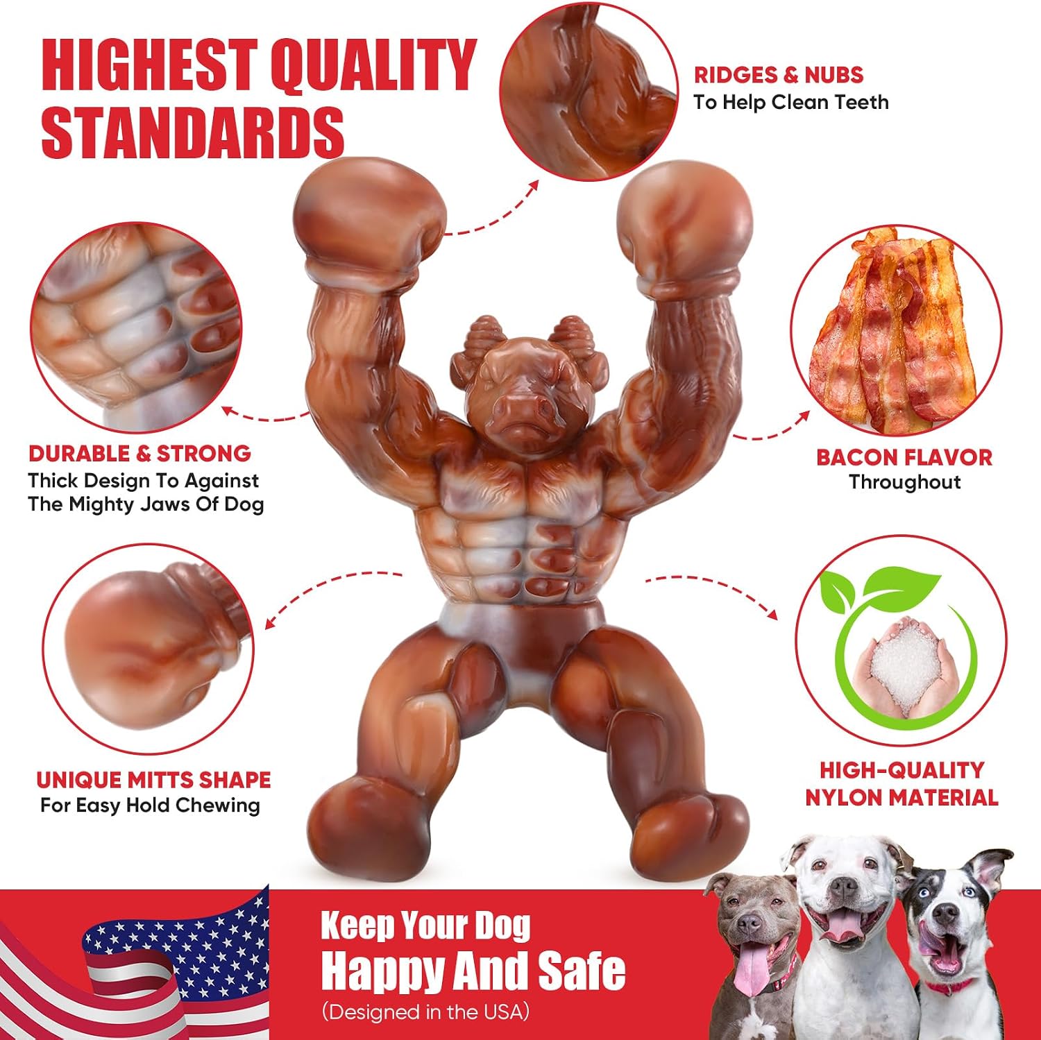 Detalle de Zinbo Boxer Nylon Chew Toy 25-110 lbs