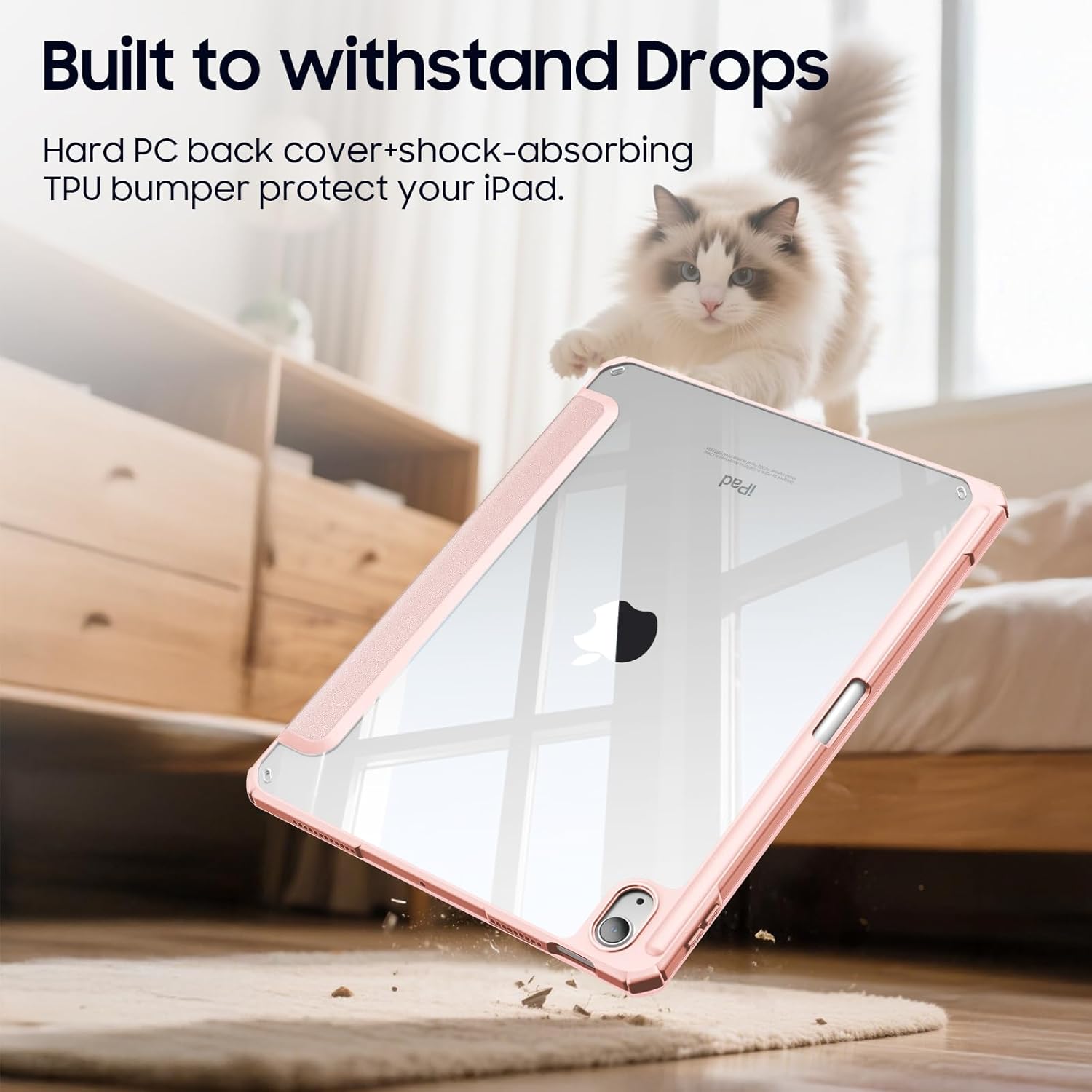 Thumbnail 6 de Fintie Hybrid Hülle für iPad (A16) 11. Generation / iPad 10. Generation 10,9 Zoll – Hybrid-Schutz mit Stifthalter, Roségold