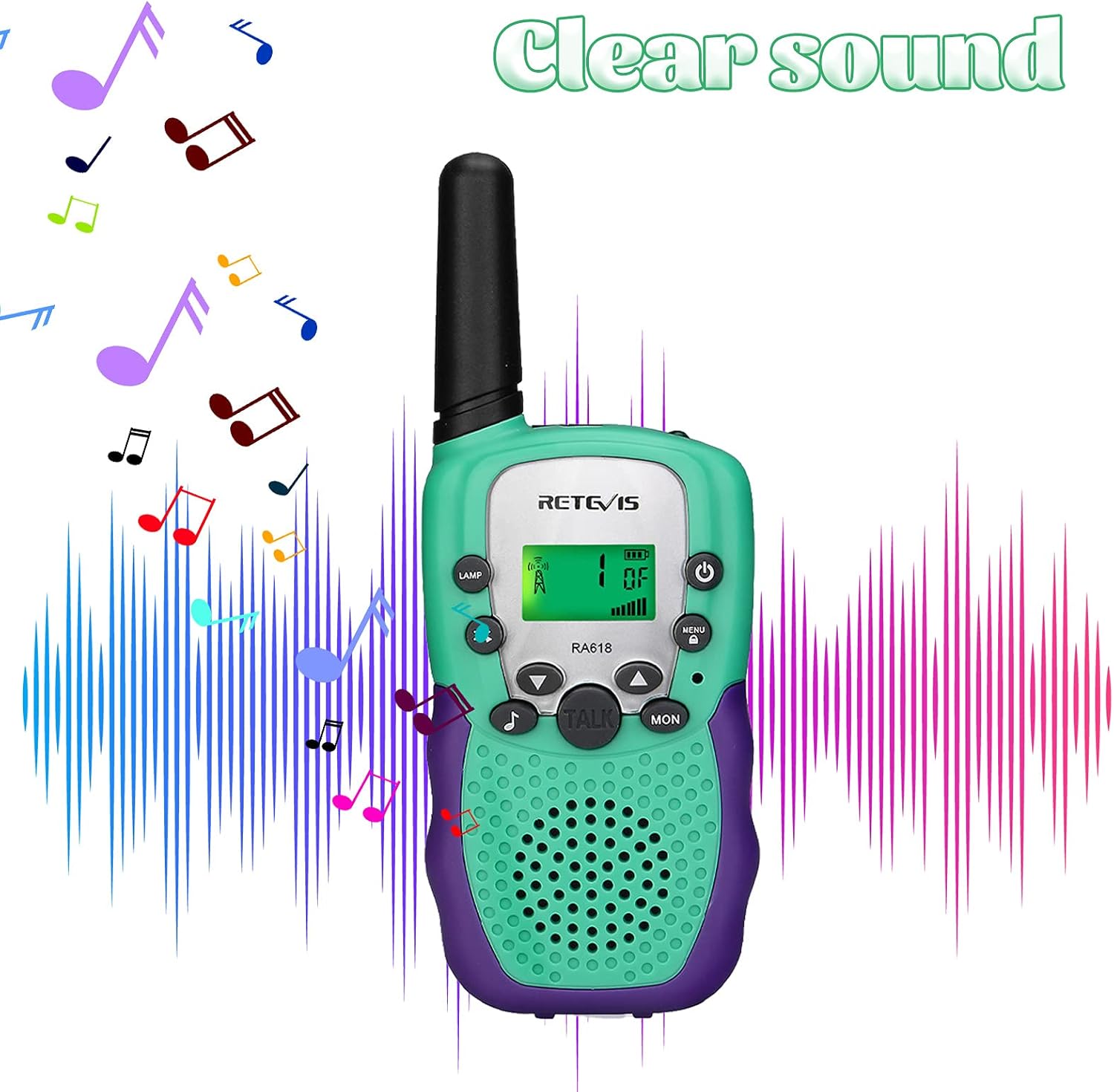 Thumbnail 5 de Retevis RA618 talkie-walkie enfants (RA618) vert – 8 canaux, VOX et codes DCS/CTCSS