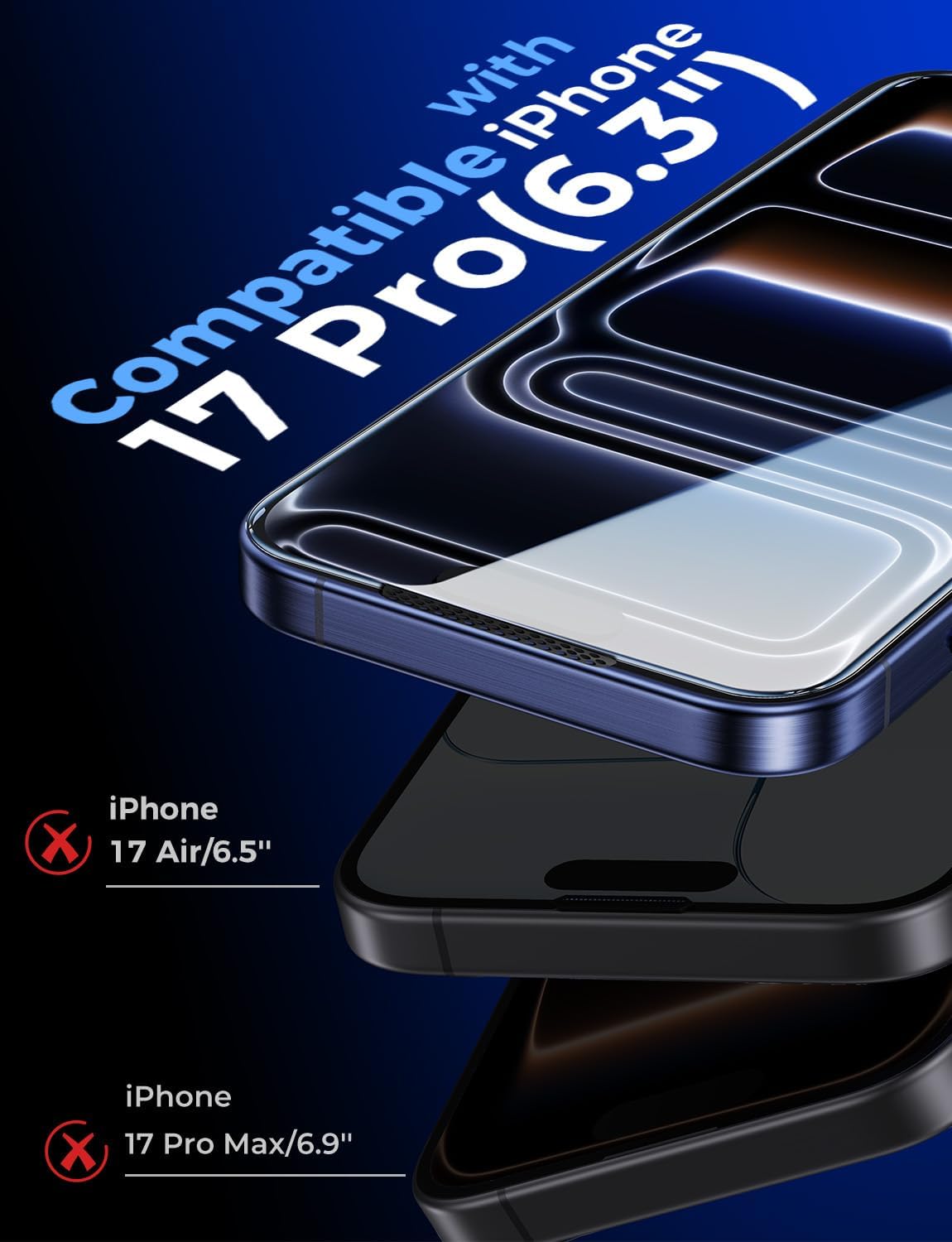 Thumbnail 1 de Tempered glass for iPhone 17 Pro, 6.3 inch