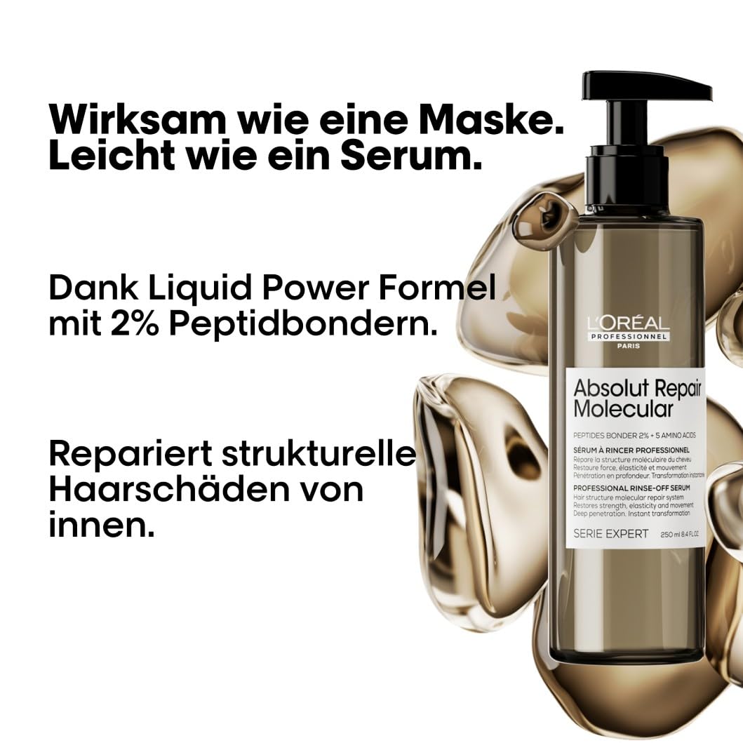 Thumbnail 1 de L’Oréal Professionnel Absolut Repair Molecular Rinse-Off Serum: Serum für strukturgeschädigtes Haar mit 2% Peptidbondern
