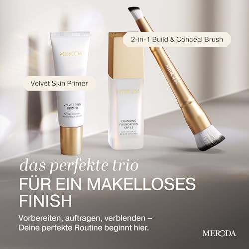 Detalle de MERODA Changing Foundation SPF 15 – Farbwechselnde Foundation für reife Haut