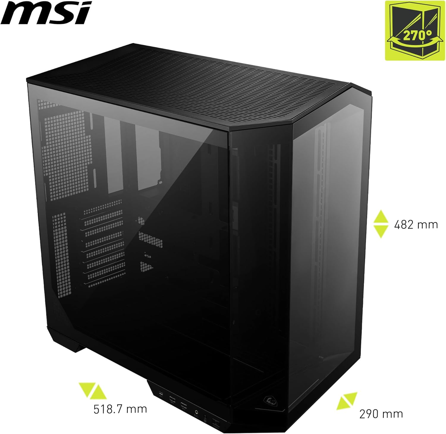 Detalle 2 de MSI MAG PANO 100L PZ boîtier ATX avec USB-C
