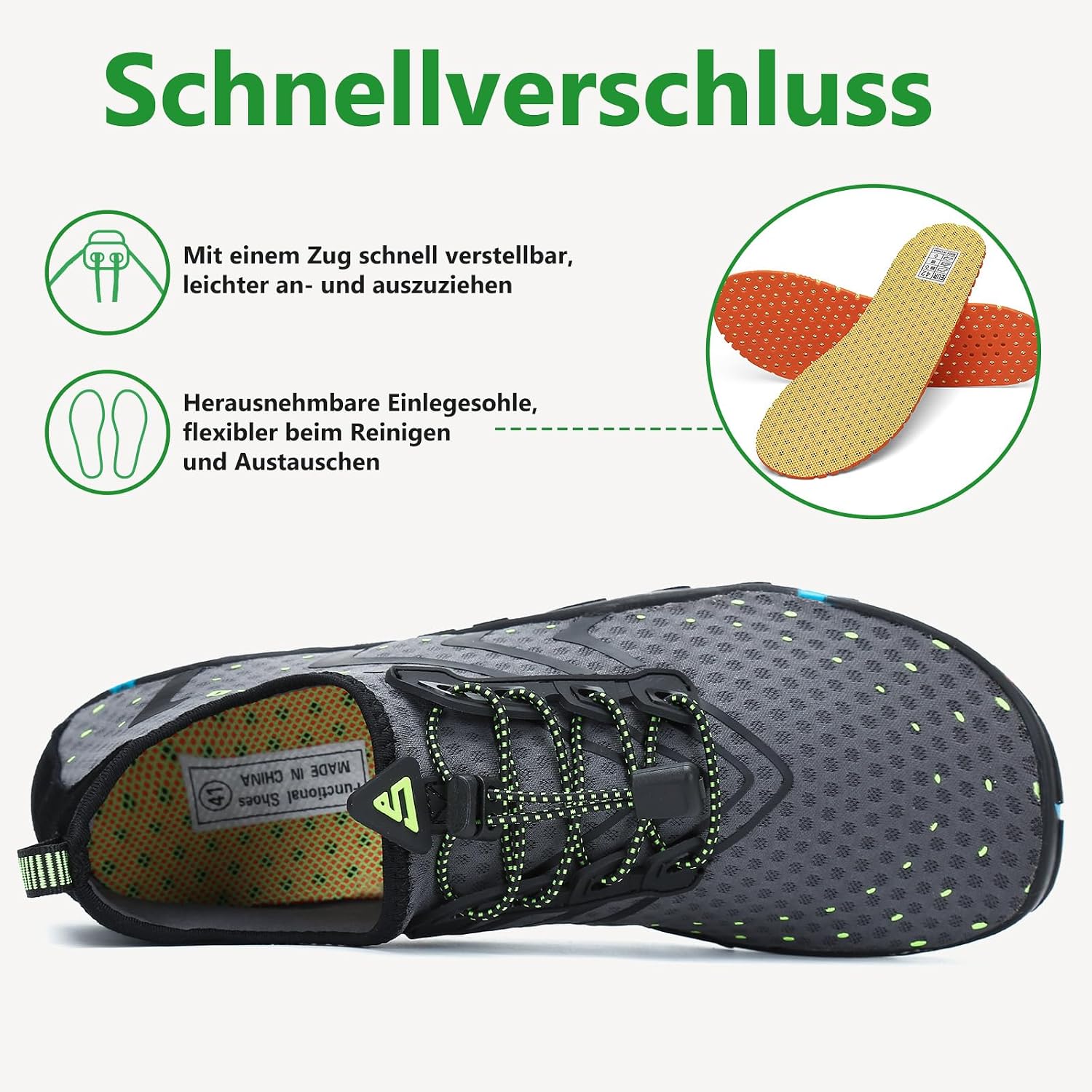 Detalle de Saguaro Wasserschuhe für Herren – rutschfest, schnelltrocknend und vielseitig im Wassersport