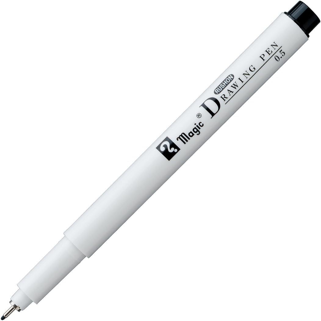 Detalle de aqatec B-MRD-05-T1 ラッション ドローイングペン 0.5mm 黒 水性顔料インキ 10本