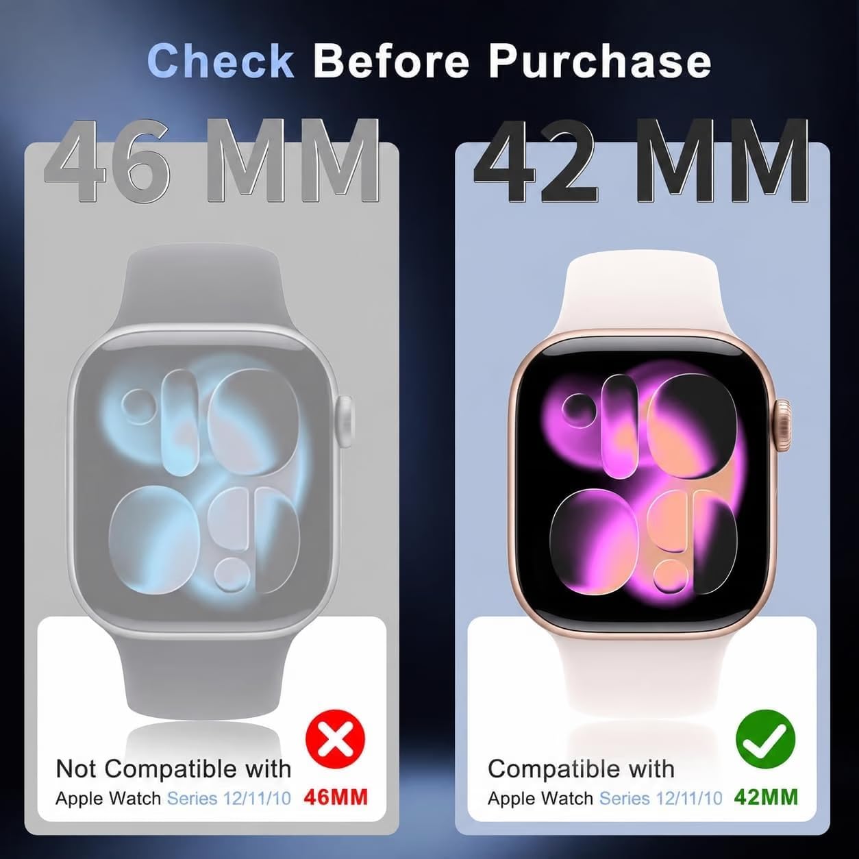 Detalle de JavoYion Für Apple Watch S12/11/10 42mm Screen Protector, 6-Pack TPU Film