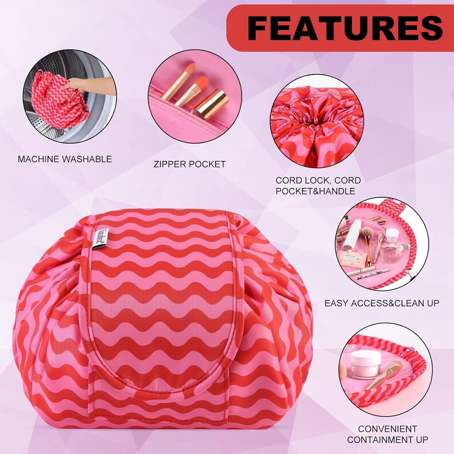 Thumbnail 4 de Lazy Drawstring Makeup Bags Large Capacity