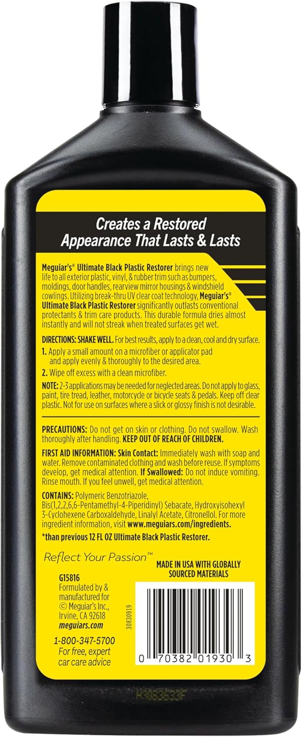 Detalle 2 de Meguiar's Ultimate Black Plastic Restorer (16 oz) for Faded Trim, Vinyl & Rubber