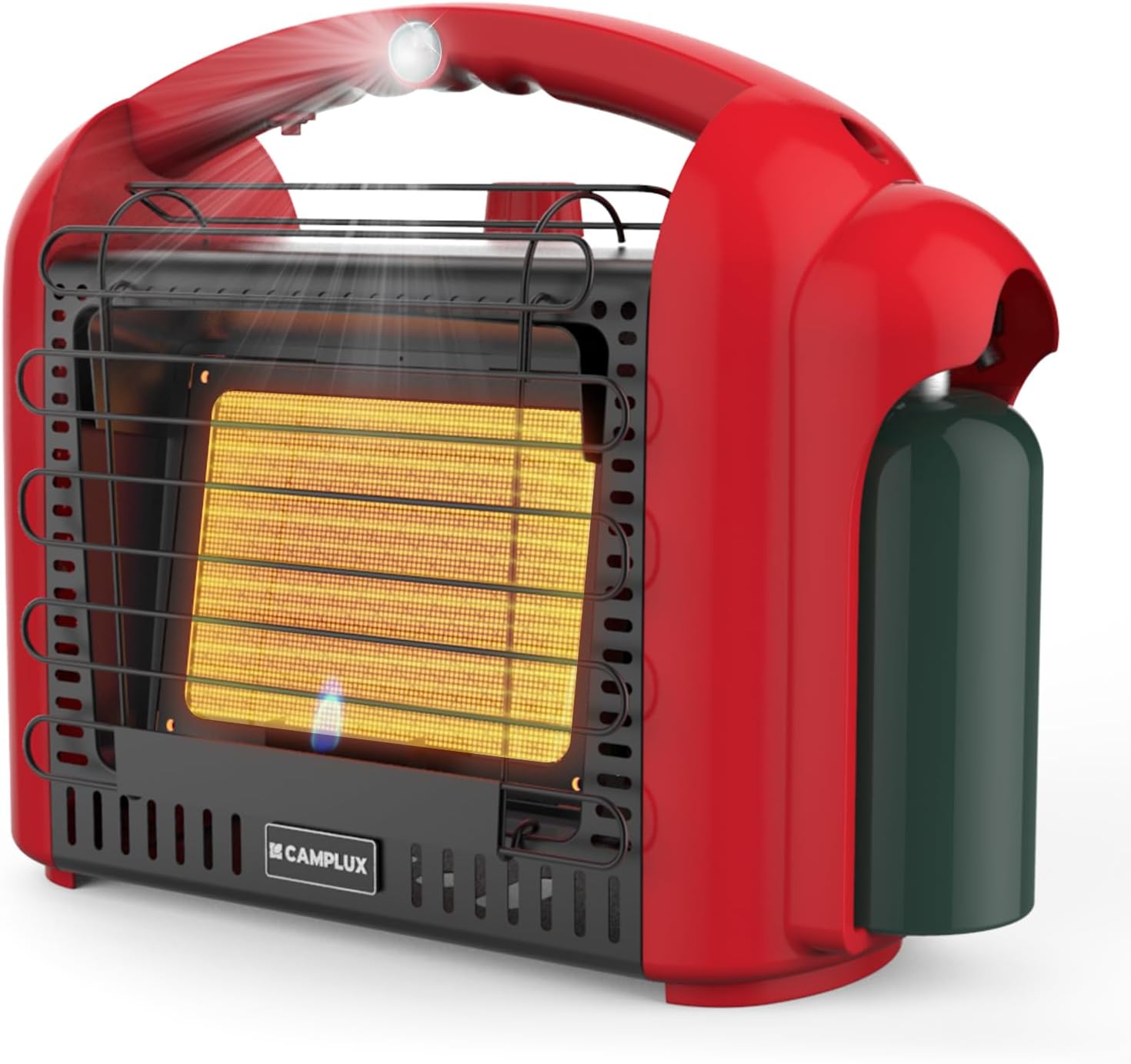 Detalle de CAMPLUX BH1501RCA Portable Propane Heater, 12,000 BTU with LED Light