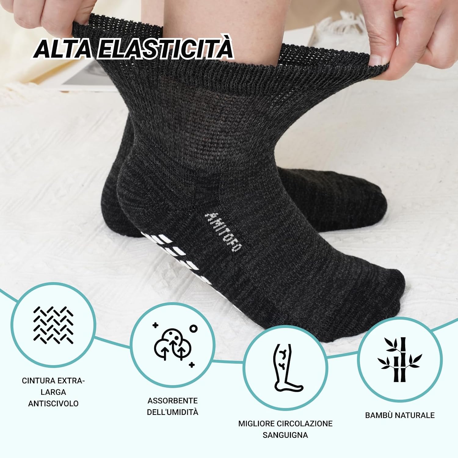 Thumbnail 2 de LOFIR Calze Donna Antiscivolo Diabetici 39-50